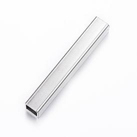 304 Stainless Steel Tube Beads, Square Hole