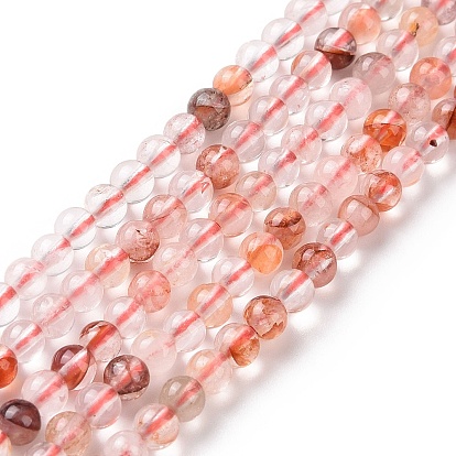 Натуральный гематоидный кварц / нитки из железистого кварца, огненный кварц, круглые