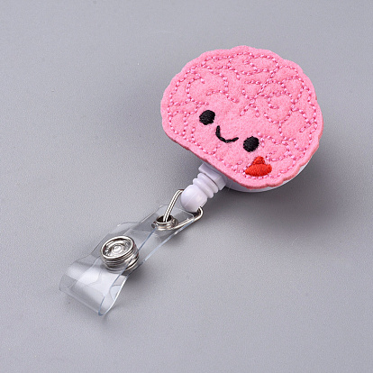 Brain Badge Reel, Retractable Badge Holder, with Iron Alligator Clip, Lightweight & Easy Retracting