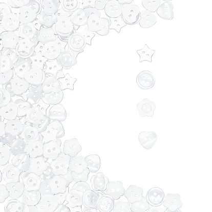 Resin Button, Mixed Dyed and Undyed, 2-hole & 4-hole, Mixed Shapes