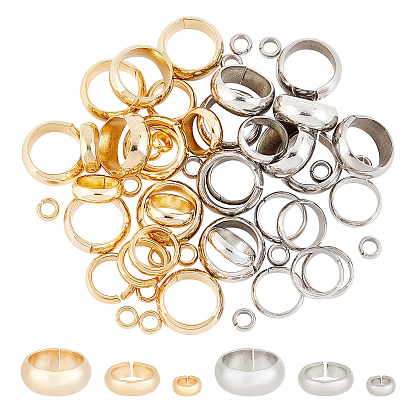 60Pcs 6 Style 304 Stainless Steel Quick Link Connectors, Linking Rings, Closed but Unsoldered