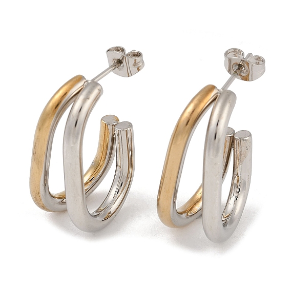 Вакуумное покрытие pvd 201 овальные серьги-гвоздики из нержавеющей стали, с 304 штифта из нержавеющей стали