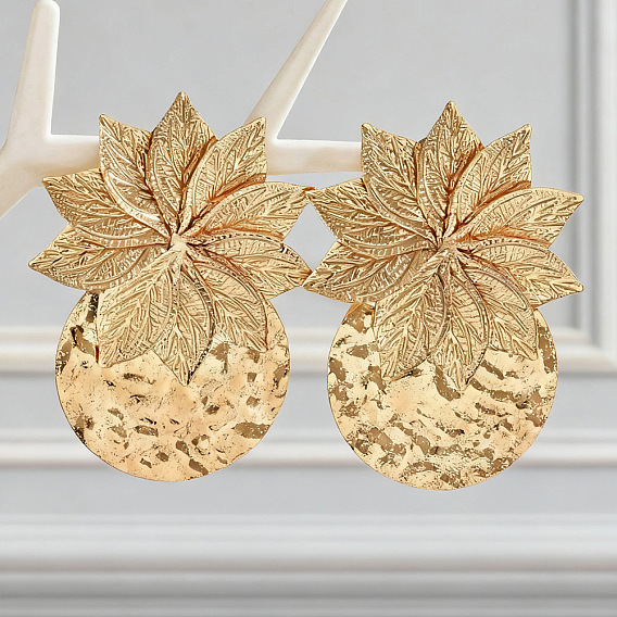 Серьги-гвоздики из сплава в богемном стиле, цветок с плоской раунде