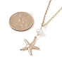 Starfish Pendant Neckelaces for Girl Women, Natural Cowrie Shell Beads Braided Necklaces