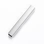 304 Stainless Steel Tube Beads, Square Hole