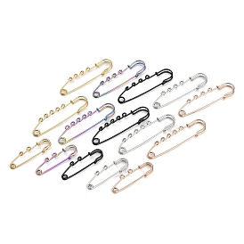 Placage ionique (ip) 304 épingles à nourrice en acier inoxydable, épingles à kilt avec boucles pour la fabrication d'épingles à revers