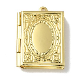 Подвески латуни медальон, фоторамка-очарование, долговечный, без свинца и без кадмия, книга