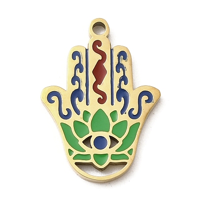 304 нержавеющей стальной эмали подвески, ионное покрытие (ip), hamsa hand charms