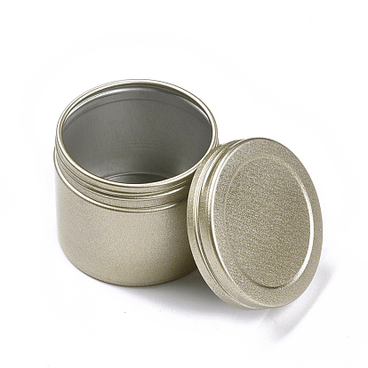 Round Aluminium Tin Cans, Aluminium Jar, Storage Containers for Cosmetic, Candles, Candies, with Screw Top Lid, Textured