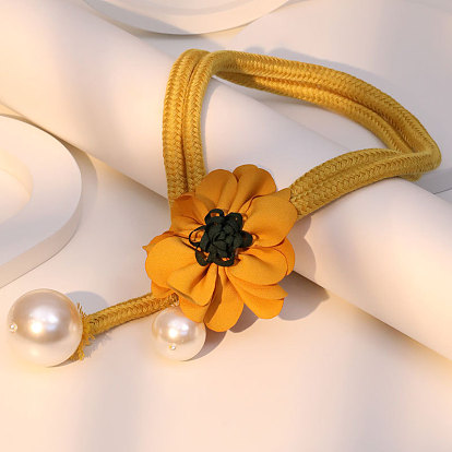 Женские ожерелья-лариаты с круглыми кисточками и искусственным жемчугом из ткани