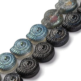 Стеклянные бусины с гальваническим покрытием , с половиным покрытием цвета радуги, улитка