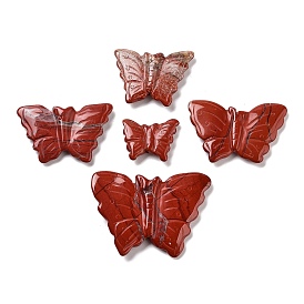 Natural Red Jasper Carved Beads, Butterfly