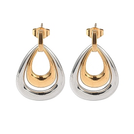 304 из нержавеющей стали болтаться серьги, двухцветная слеза