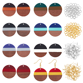 Olycraft diy висячие наборы для изготовления серег, в том числе 16 шт. 8 цвета подвески из смолы и ореха, 32 шт. 2 цвета латунных крючков для сережек и 32 шт. 2 цвета прыгунов.