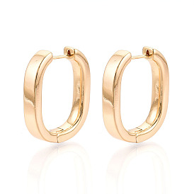 Латунные овальные серьги-кольца