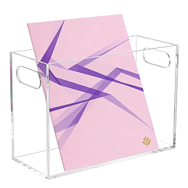 Прямоугольный акриловый ящик для хранения, настольный держатель для хранения виниловых пластинок и компакт-дисков