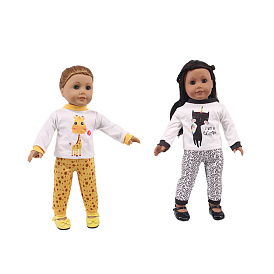 Cloth Doll Sports Outfits, Long Sleeve & Pants Casual Wear Clothes Set, for 18 inch Girl Doll Dressing Accessories