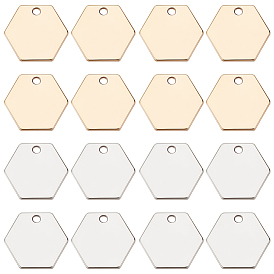 50 шт 2 цвета латунные подвески, долговечный, без никеля , шестиугольник