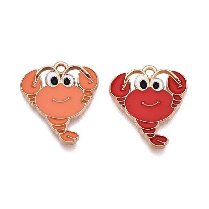 Подвески из эмали и сплава, без свинца и без кадмия, очарование раков, золотые