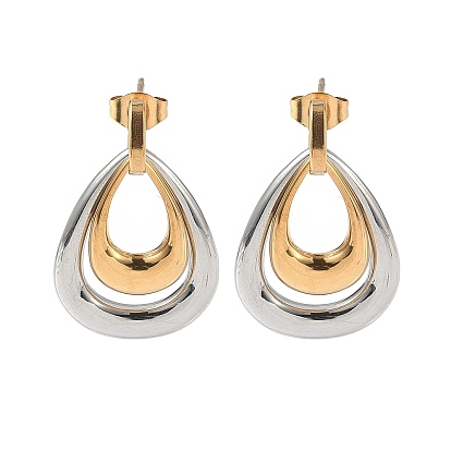 304 из нержавеющей стали болтаться серьги, двухцветная слеза