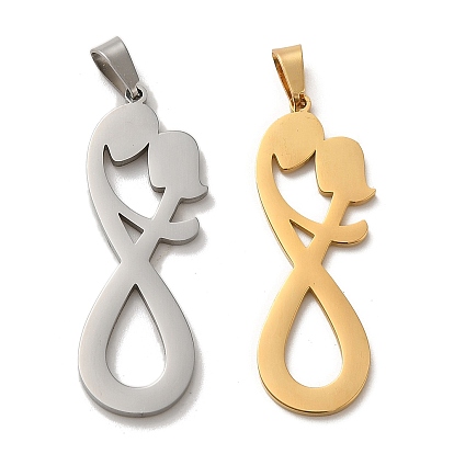 304 подвески из нержавеющей стали, лазерная резка, бесконечность с очарованием пары