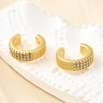 Латунные серьги-манжеты из прозрачного кубического циркония, c-образный