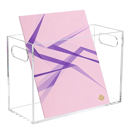 Прямоугольный акриловый ящик для хранения, настольный держатель для хранения виниловых пластинок и компакт-дисков