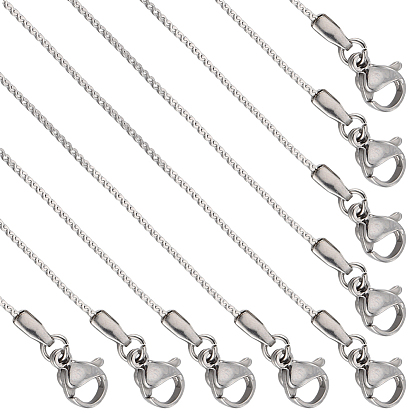 12 piezas 304 juego de collares de cadena serpentina de acero inoxidable para hombres y mujeres, para hacer collares con cuentas