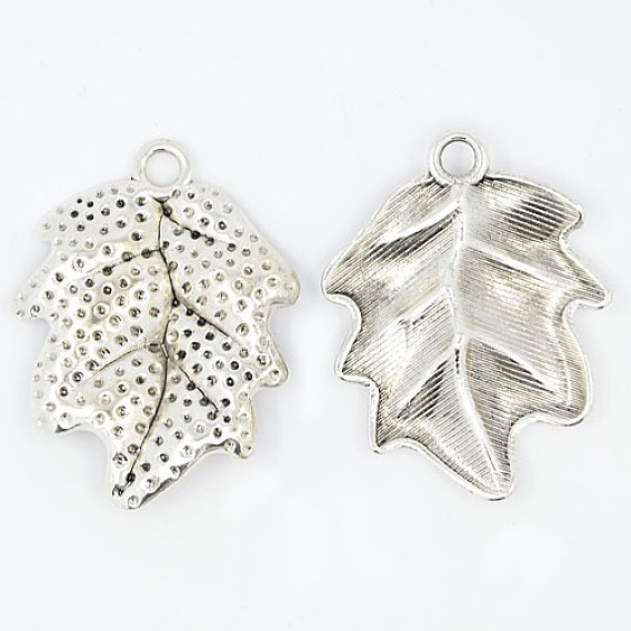 Tibetan Style Alloy Pendants, Lead Free and Cadmium Free, Leaf