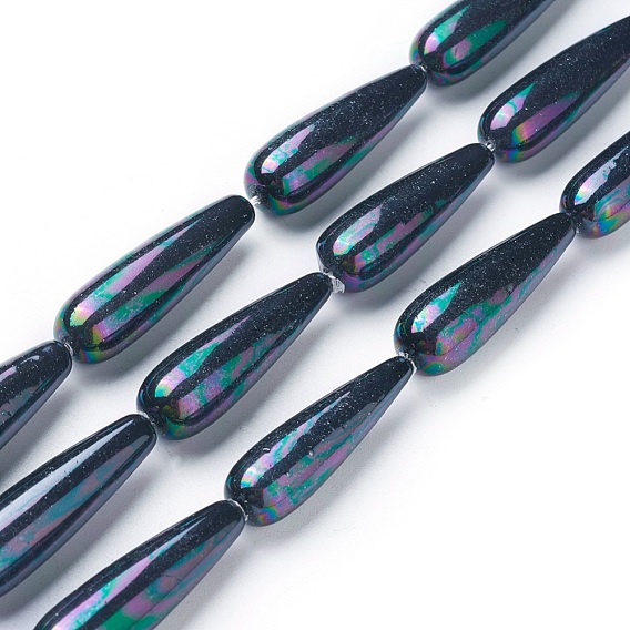 Electroplate Shell Pearl Beads Strands, Drop