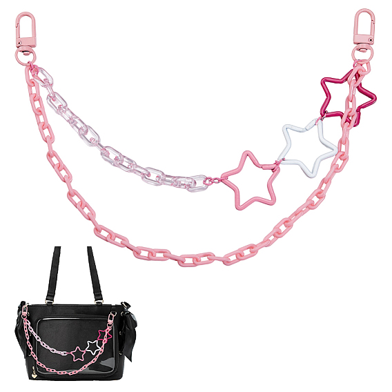 Акриловая звезда подвеска железная цепочка сумка декоративные цепи, с застежками-брелками из сплава