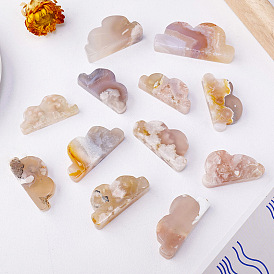 Natural Cherry Blossom Agate Display Decorations, for Home Office Desk, Cloud