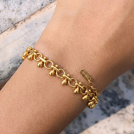 304 Bracelets à maillons pendants en acier inoxydable pour femmes
