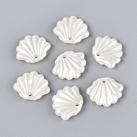 ABS Plastic Imitation Pearl Pendants, Shell Shape