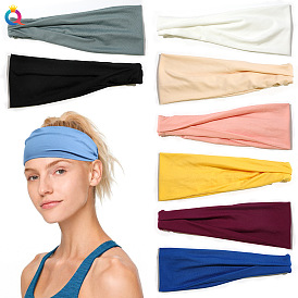Sweat-wicking Athletic Headband for Yoga and Workouts - Solid Color Hair Tie