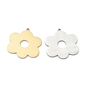 Pendentifs en acier inoxydable, charmes de fleurs, Coupe au laser
