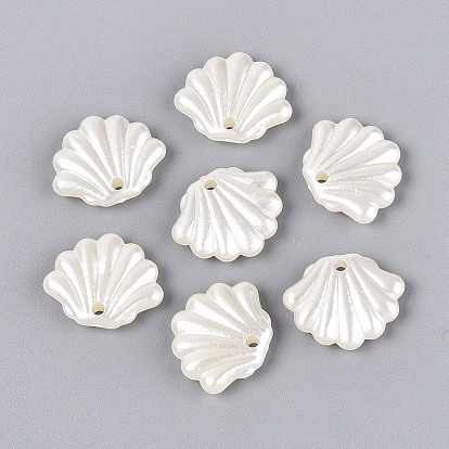 ABS Plastic Imitation Pearl Pendants, Shell Shape