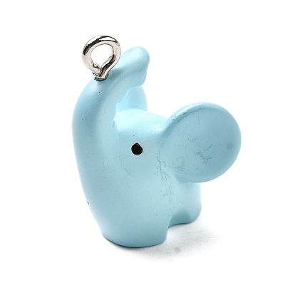 Непрозрачные подвески смолы, слон, с железной платиной петлей