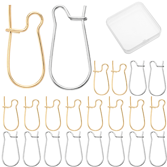 100 шт. 2 стили 304 фурнитура для сережек-колец из нержавеющей стали и латуни, провод почки