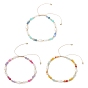 3Pulseras de cuentas trenzadas con piedras preciosas mixtas naturales y perlas de agua dulce cultivadas para mujer