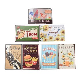 Vintage Metal Tin Sign, Iron Wall Decor for Bars, Restaurants, Cafes Pubs, Rectangle