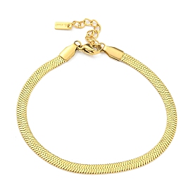 Ion Plating(IP) 304 Stainless Steel Herringbone Chain Bracelets for Women