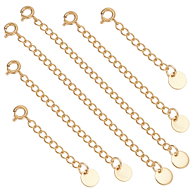 6 шт. 3 стили 304 конец из нержавеющей стали с цепями, плоско-круглые