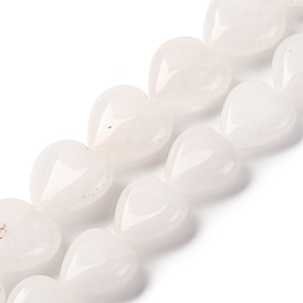 Natural White Jade Beads Strands, Heart