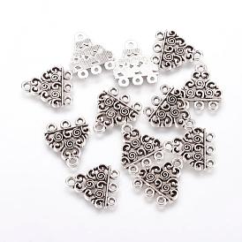 Composants de lustre de triangle, Liens en alliage, sans plomb et sans cadmium, 18x17x1.5mm, Trou: 1.5mm