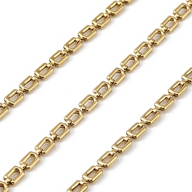 304 Полужесткие прямоугольные цепочки из нержавеющей стали, ионное покрытие (ip), пайки, с катушкой