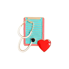 Broches de aleación de tema médico, pin de solapa de esmalte, con garras de mariposa, para ropa de mochila, la luz de oro