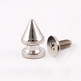 Alu-Spikes Schraubbolzen, mit Schraube, für diy craft coole nieten punk, cadmiumfrei und bleifrei, Kegel