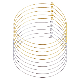 10шт. 2 стили 1.3мм латунное ожерелье для изготовления, жесткие ожерелья