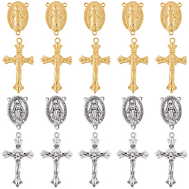 4Pcs 4 Styles Alloy Tibetan Style Pendants & Chandelier Component Links Kits, Mixed Shapes